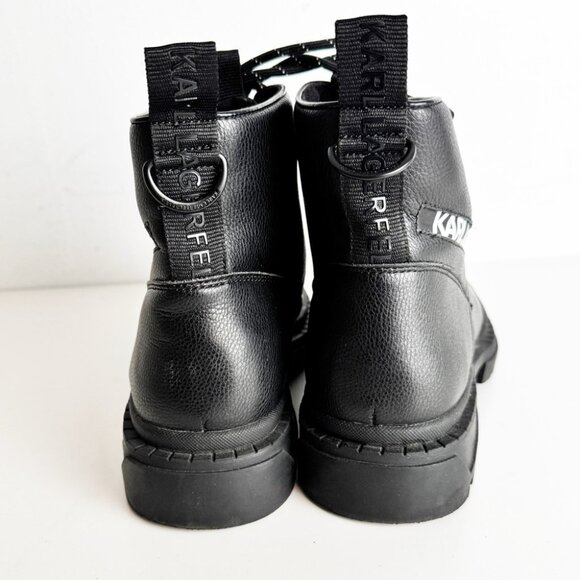 Karl Lagerfeld Paris Men's Boots Logo Leather Pebble Grained size 8.5 - Picture 4 of 7